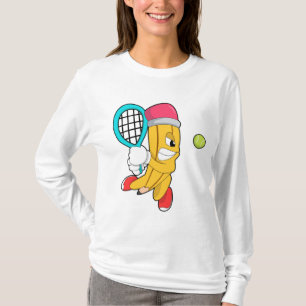T-shirt Crayon au tennis avec raquette de tennis
