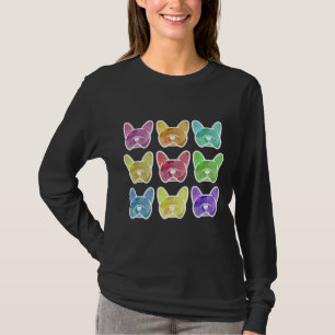 T-shirt Crayon Box Watercolor French Bulldogs Frenchine In
