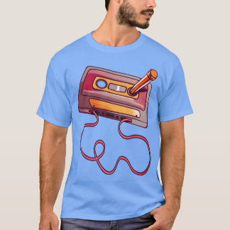 T-shirt Crayon Cassette Audio Vintage Années 70 80 Rétro a