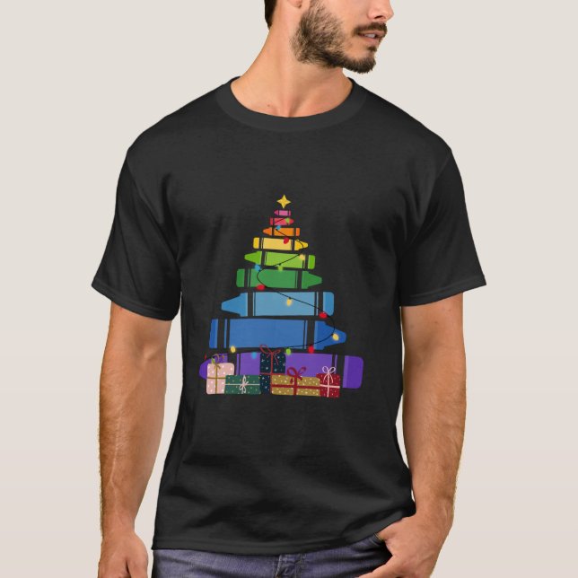 T-shirt Crayon Christmas Tree Lumière Étudiant Xmas W (Devant)