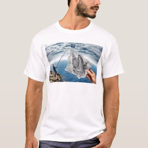 T-shirt Crayon contre l'appareil-photo - requin