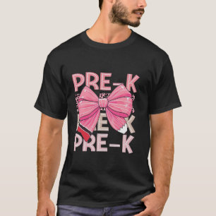T-shirt Crayon Crayon Pré K Pink Coquette Revenir À Sch