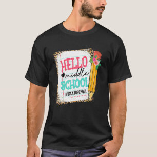 T-shirt Crayon Cute Bonjour collège collège Happy Premier