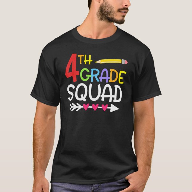 T-shirt Crayon de 4e année Cute de 4e année Enseignant S (Devant)