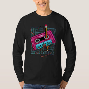 T-shirt Crayon de bande cassette vintage musique mixte 70s