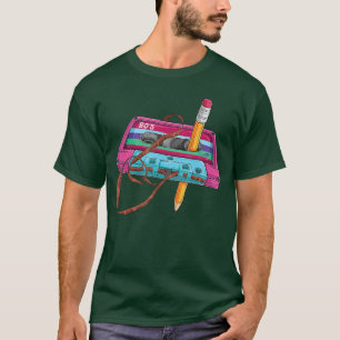 T-shirt Crayon de cassette vintage musique 70s 80s 90s Mit