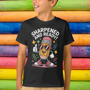 T-shirt Crayon de dessin animé cool avec des lunettes de s