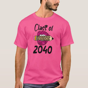 T-shirt Crayon De Lèvres Rose Retour À La Classe D'École D