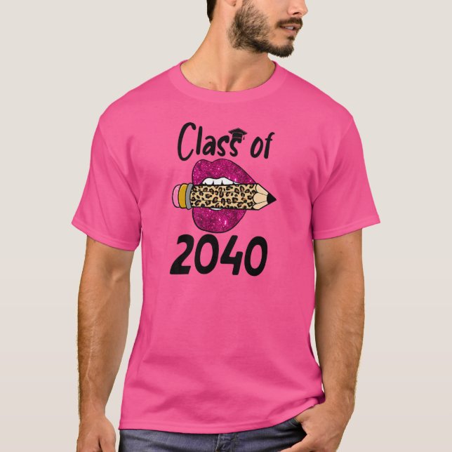 T-shirt Crayon De Lèvres Rose Retour À La Classe D'École D (Devant)