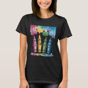 T-shirt Crayon Humeur Crayons de couleur Mignons Vendredi 