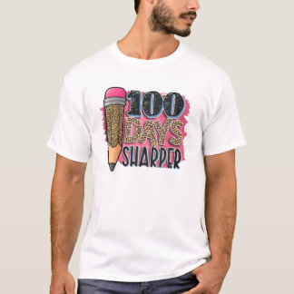 T-shirt Crayon Leopard 100 Jours Plus Joyeux 100E Jour Sc