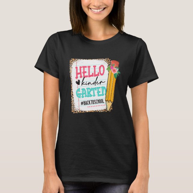 T-shirt Crayon mignon Bonjour maternelle Joyeux Premier Jo (Devant)