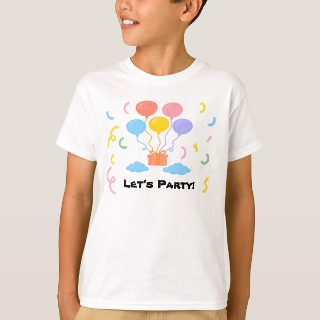 T-shirt Crayon Modifiable Style – Balloon Bash Enfants (Devant)