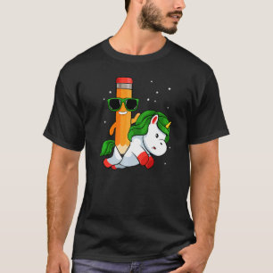 T-shirt Crayon Monte Unicorn Retour À L'École Mignonne Mag