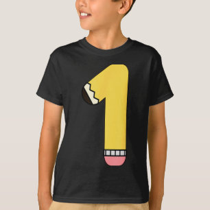 T-shirt Crayon numéro 1 Retour à l'école 1er anniversaire 