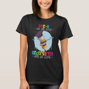 T-shirt Crayon Pré K Nous Avons Fini Bonjour maternelle 2e