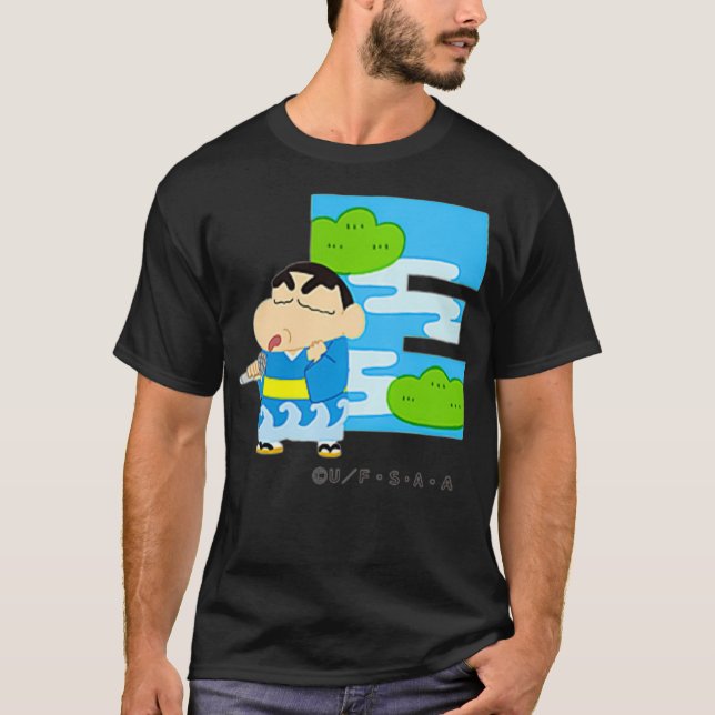 T-shirt Crayon Shin-chan FUN STUDY A to Z E one (Devant)