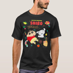T-shirt Crayon Shin-chan Happy Shiro Pique-nique Premium