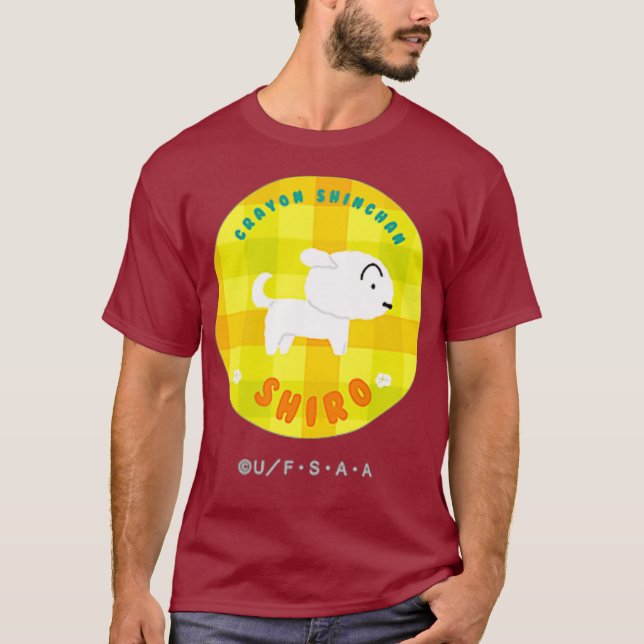T-shirt Crayon Shin-chan happyShiro En vichy vérifier (Devant)