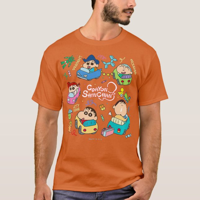 T-shirt Crayon Shin-chan Kasukabe boeitai Temps du parti (Devant)