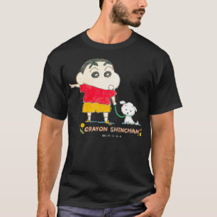 T-shirt Crayon Shin-chan Shin-chan et Shiro Là-bas