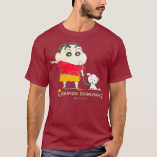 T-shirt Crayon Shin-chan Shin-chan et Shiro Là-bas