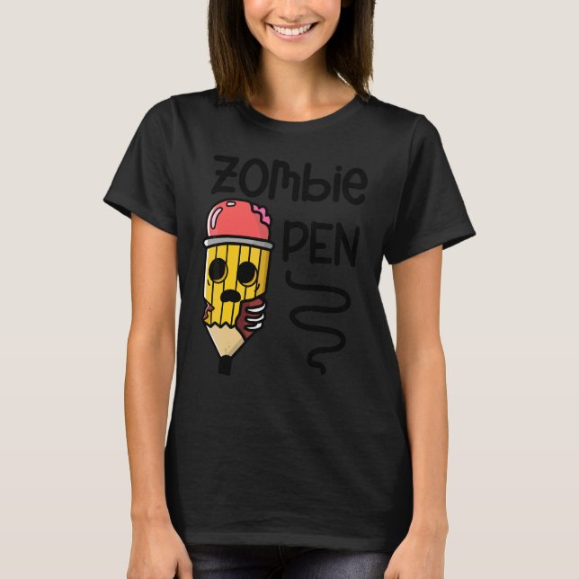 T-shirt Crayon zombie Halloween vacances effrayant (Devant)