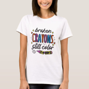 T-shirt Crayons brisés Toujours Couleur Suicide Prévention