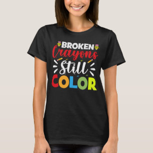 T-shirt Crayons cassés Couleur encore 100e jour de l'école