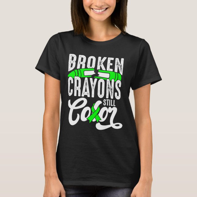 T-shirt Crayons cassés Couleur encore Sensibilisation à la (Devant)