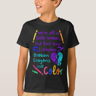 T-shirt Crayons cassés Couleur encore Tee Prévention du su