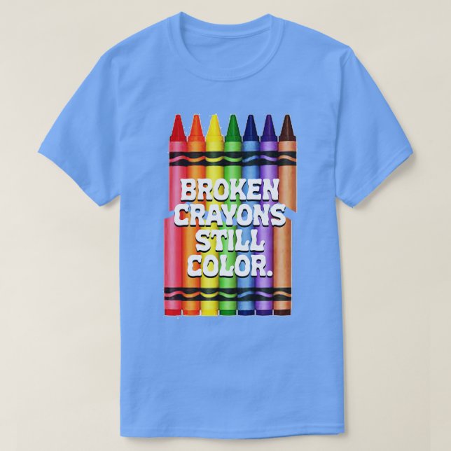 T-shirt Crayons cassés couleur fixe (Design devant)
