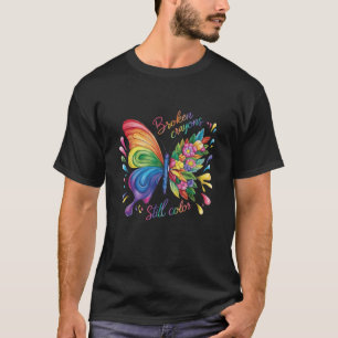 T-shirt Crayons Cassés Couleurs Arc-en-ciel Santé Mentale