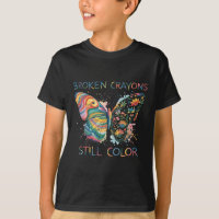Crayons Cassés De Femmes Colorent Encore Papillon 