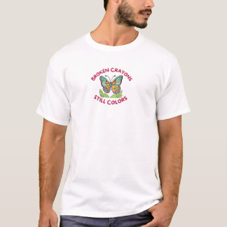 T-shirt Crayons cassés encore couleurs espoir