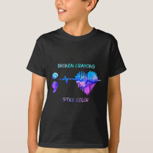 T-shirt Crayons cassés est encore couleur Heartbeat Suicid