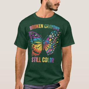 T-shirt Crayons Cassés Toujours Des Couleurs Sensibilisati