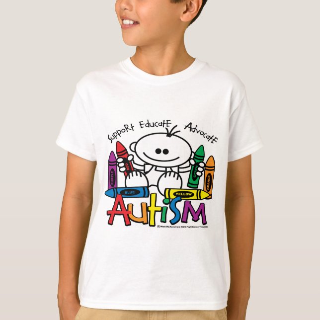 T-shirt Crayons d'autisme (Devant)