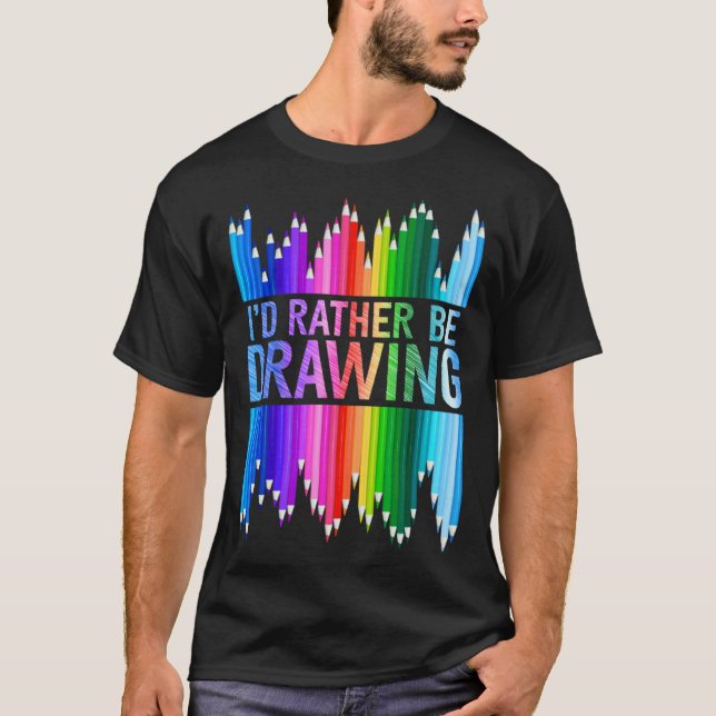 T-shirt Crayons de couleur dessinés (Devant)
