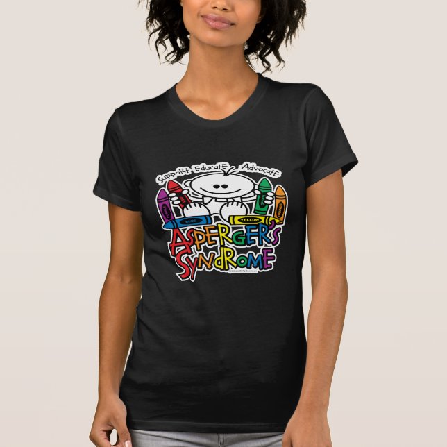 T-shirt Crayons de syndrome d'Asperger (Devant)