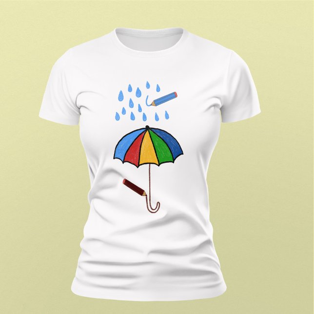 T-shirt Crayons Dessin pluie et parapluie (Créateur téléchargé)