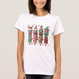 T-shirt Crayons Emmitouflés Colorés Festifs Professeur
