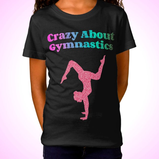 T-Shirt Crazy About Gymnastics Handstand Distressed Font (Créateur téléchargé)