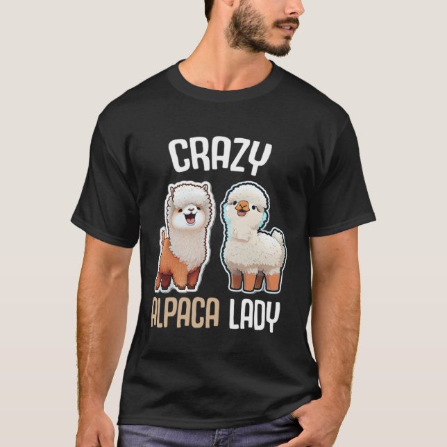 T-shirt Crazy Alpaca Lady Women s Cute Alpaca Lama Zoo  1 (Devant)