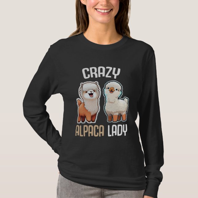 T-shirt Crazy Alpaca Lady Women s Cute Alpaca Lama Zoo  1 (Devant)