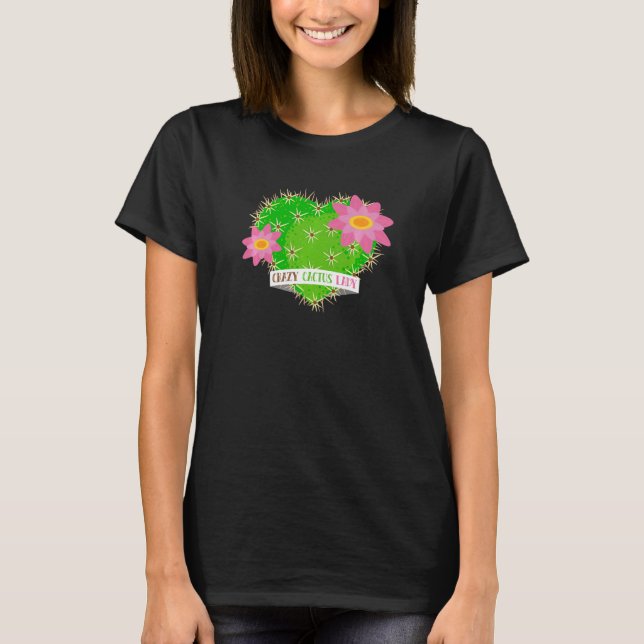 T-shirt Crazy Cactus Lady  Desert Plant Succulents  Outfit (Devant)