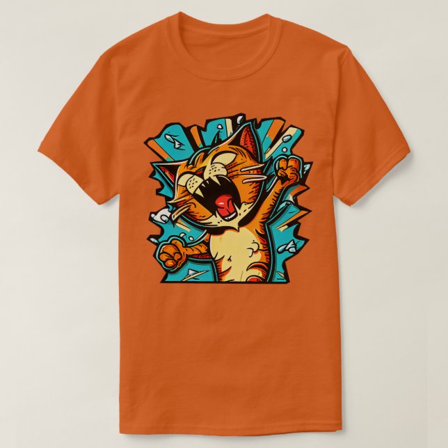 T-shirt Crazy cat 2 chat (Design devant)