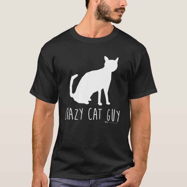 T-shirt Crazy Cat Guy propriétaire mot mème (Devant)