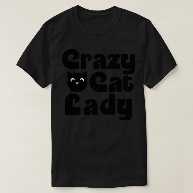T-shirt Crazy cat lady black chats (Design devant)
