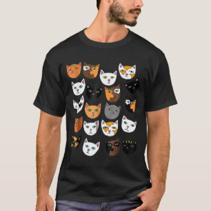 T-shirt Crazy Cat Lady Shirt Cute Cat Pattern Caturday Tee